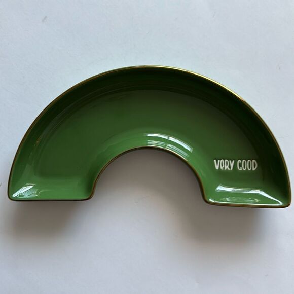 Tabitha Brown Target Green Rainbow Shaped Trinket Dish Gold Edge - Picture 1 of 9